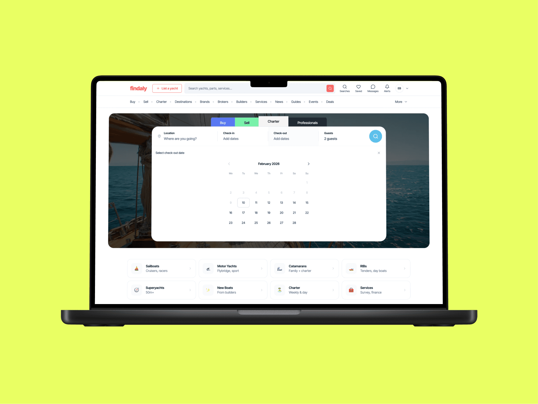 Findaly maritime marketplace — designed and built by Marine Marketing International