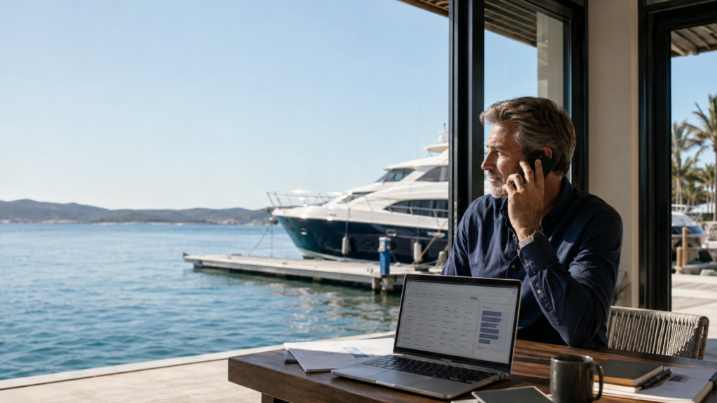 Lead generation for yacht brokers funnel dashboard showing qualified enquiries