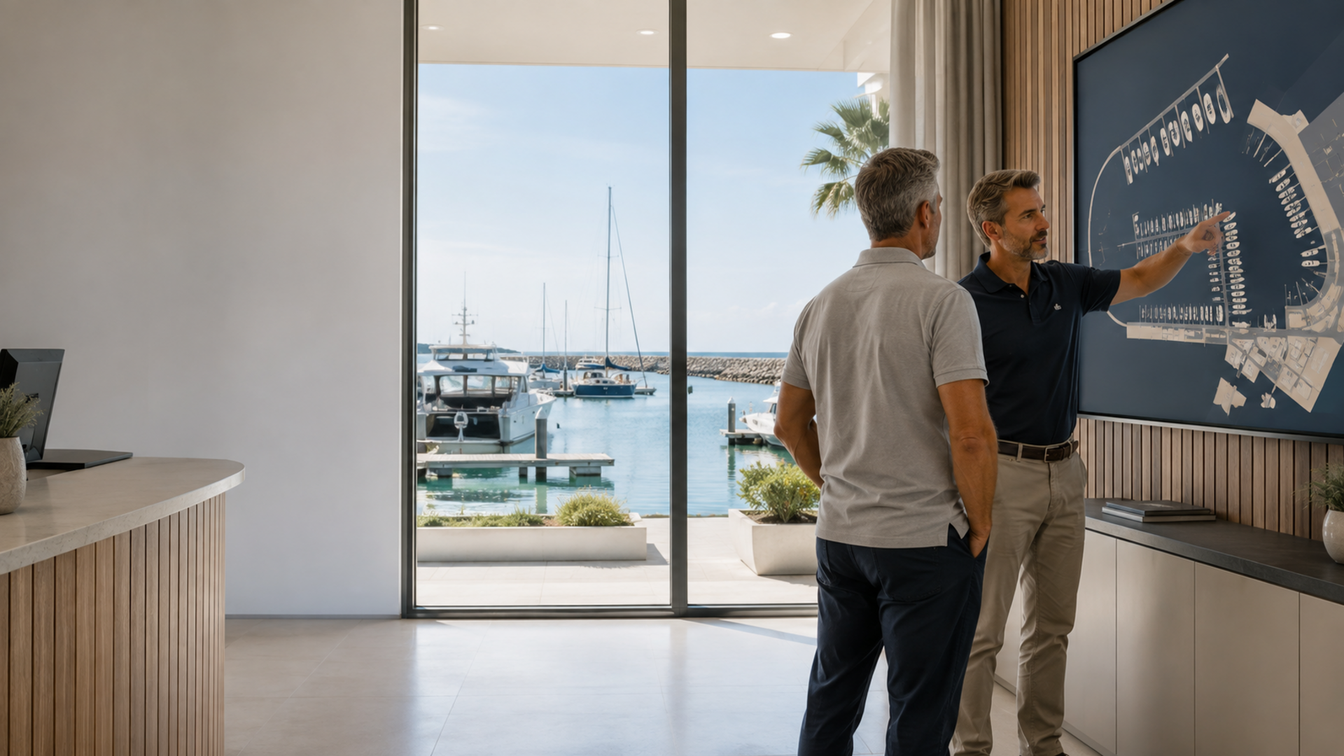 Marina website design berth availability system showing structured enquiry data